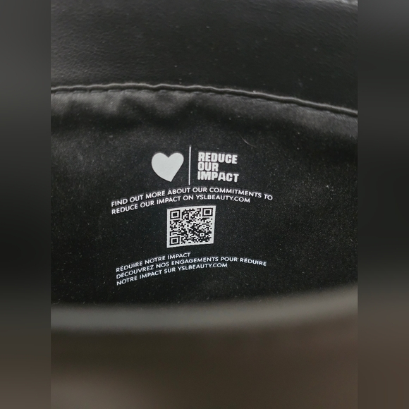 Yves Saint Laurent Black Cosmetic Bag Snaps Classic Travel Vacation Chic - Picture 2 of 6